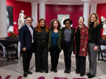 Guests with Prof. John Valadez, Prof. Yeidy Rivero, and Dean Curzan